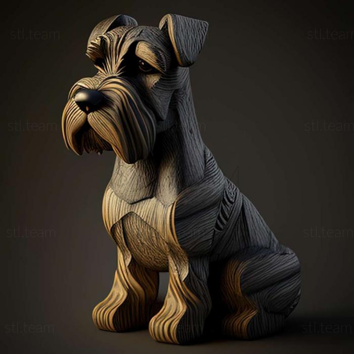 3D model Zwergschnauzer dog (STL)